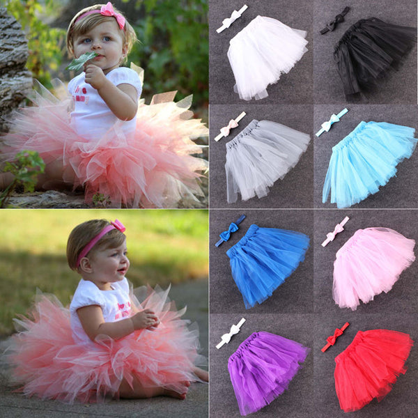 Baby Bow Flower Princess Skirt + Hair Band