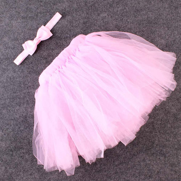 Baby Bow Flower Princess Skirt + Hair Band