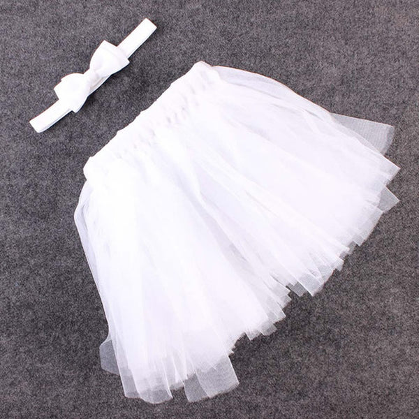 Baby Bow Flower Princess Skirt + Hair Band